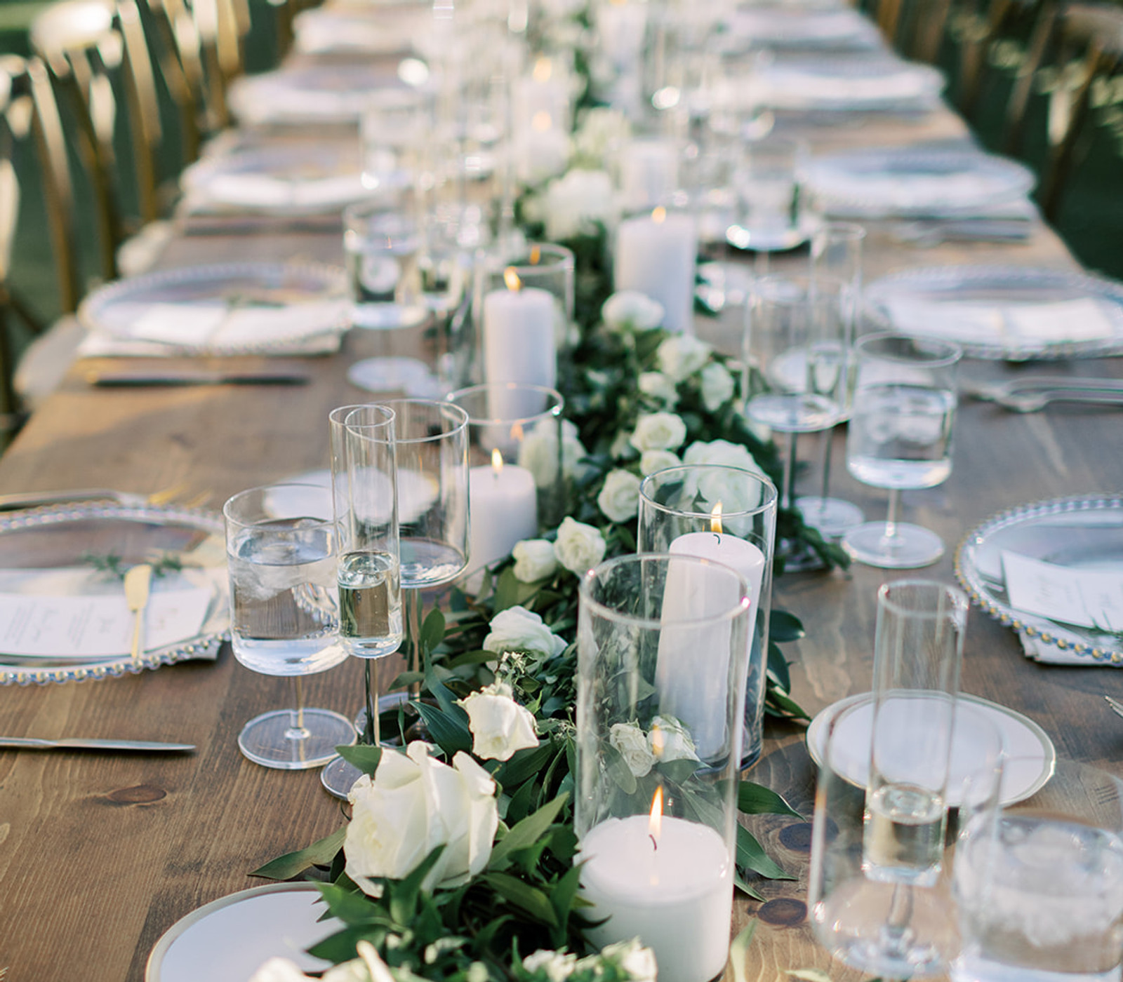 Cielo Farms wedding reception centerpieces